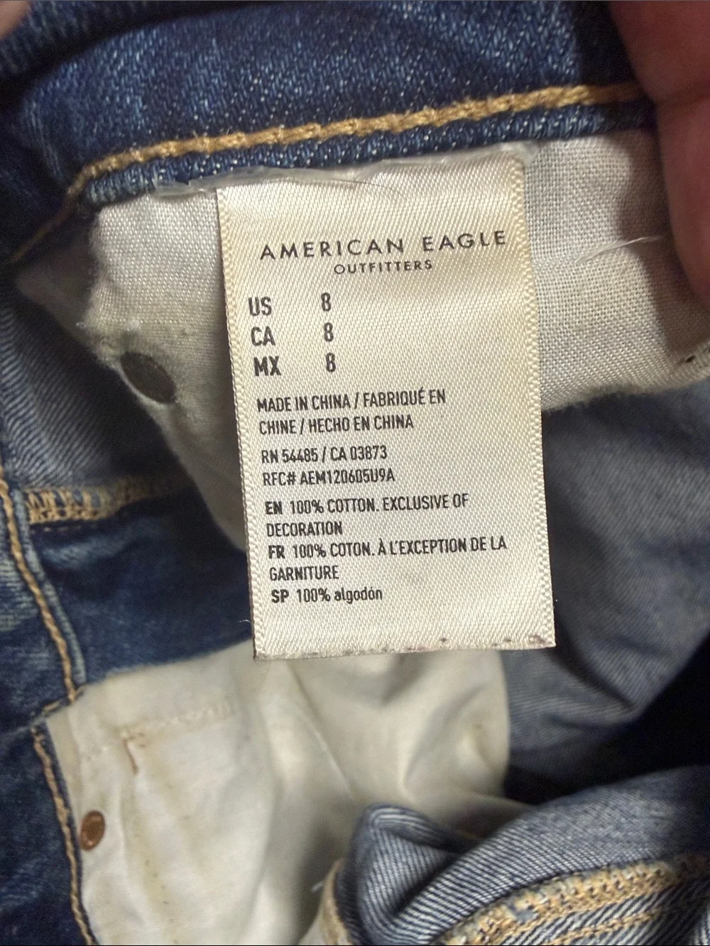 American Eagle Outfitters Distressed Blue Denim Cutoff Shorts Highest rise